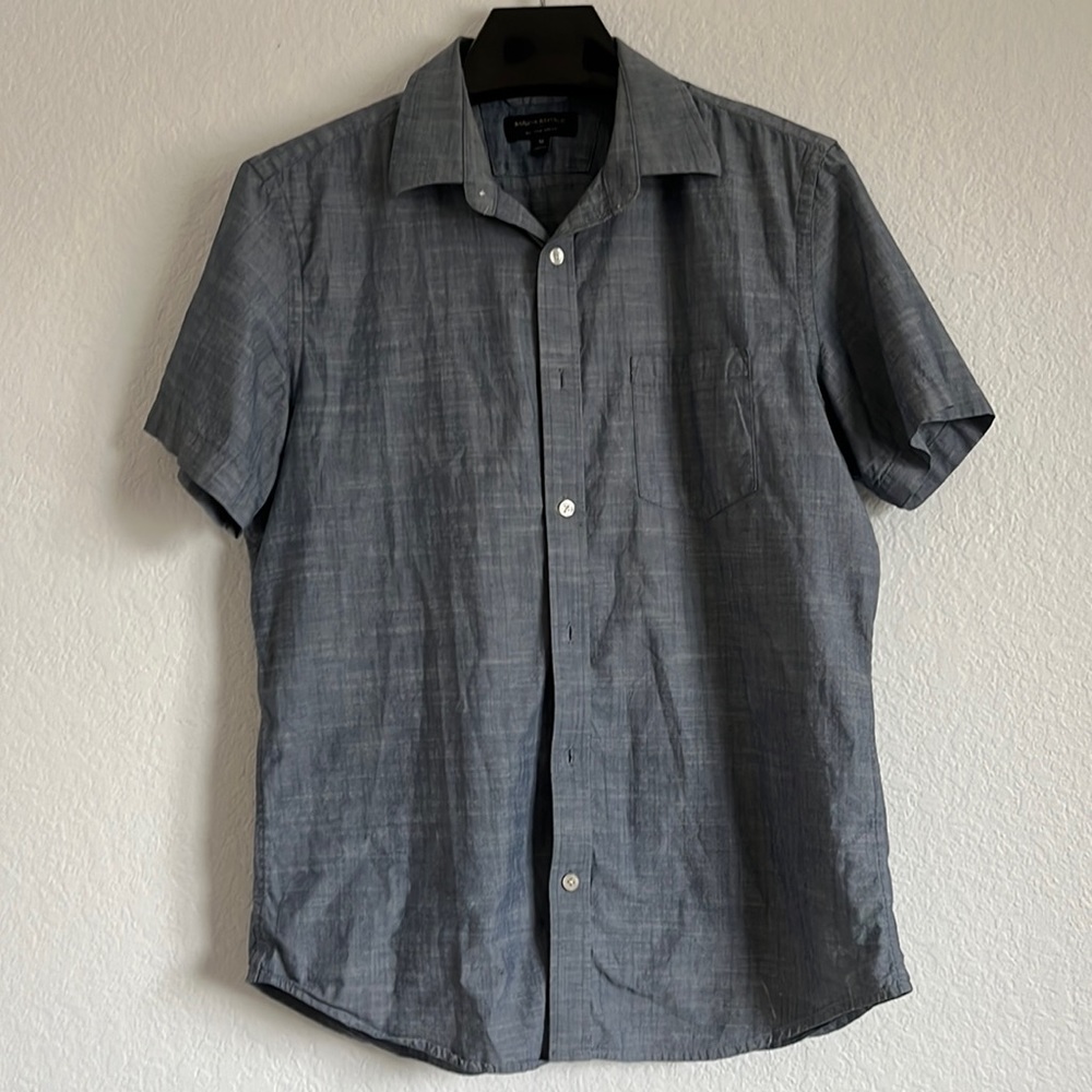 Banana Republic Dark Blue/Denim Casual Button Down Slim Fit